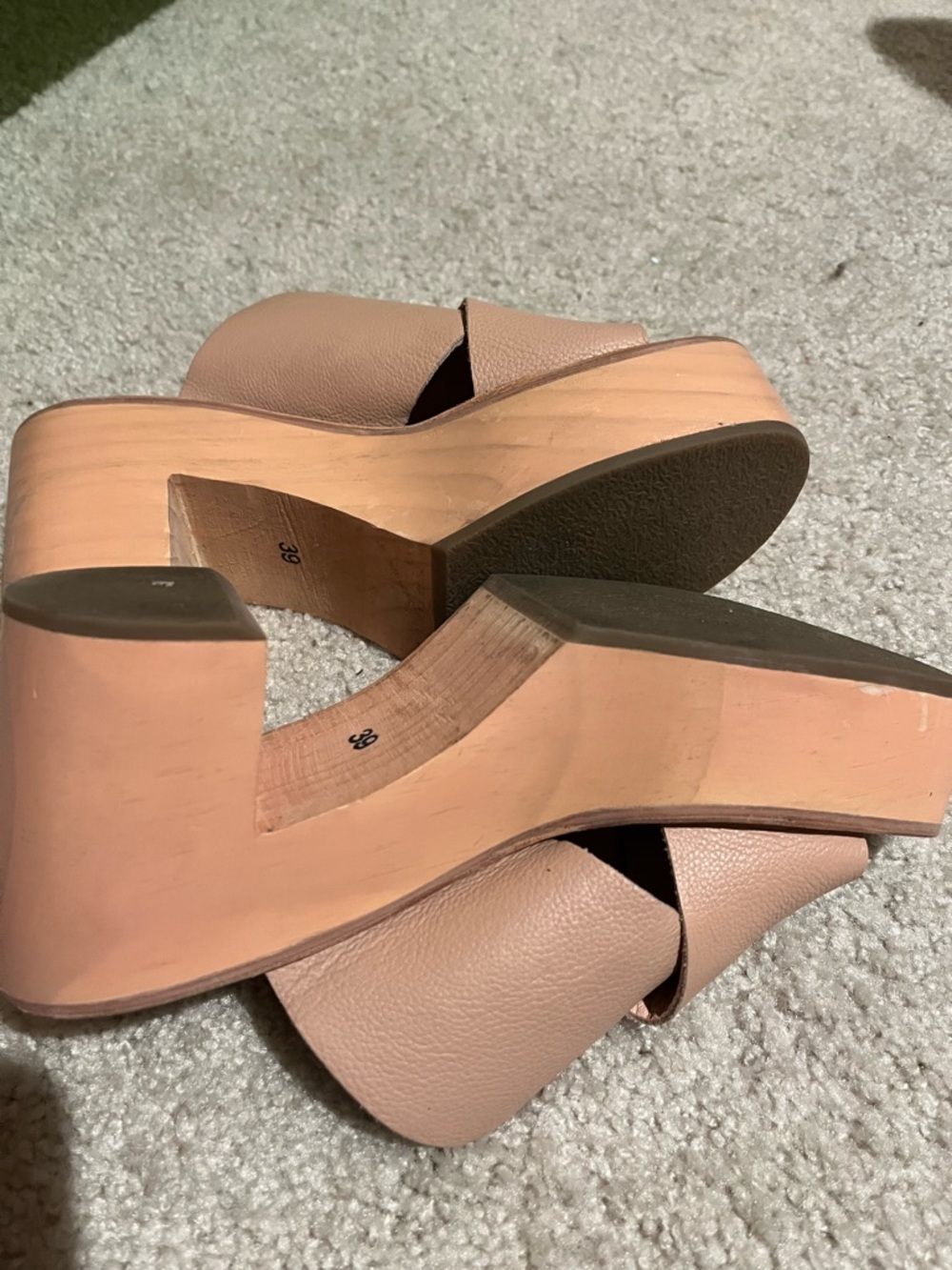 Free People  Leather Cross-Band Slide Clogs - Picture 6 of 7